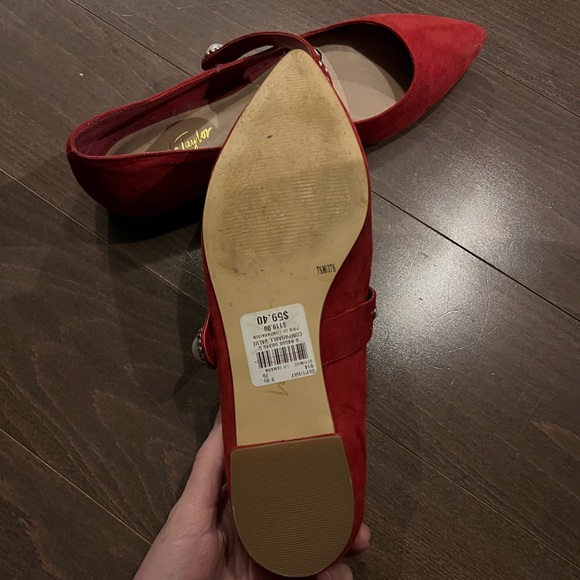 Red Suede Flats - Picture 4 of 6